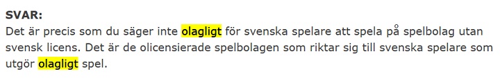 Casinon utan svensk licens får inte rikta sig mot den svenska marknaden